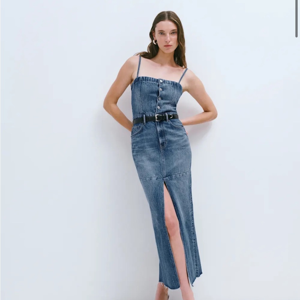 Reformation Tazz Maxi Denim Dress Hemlock - Size 4